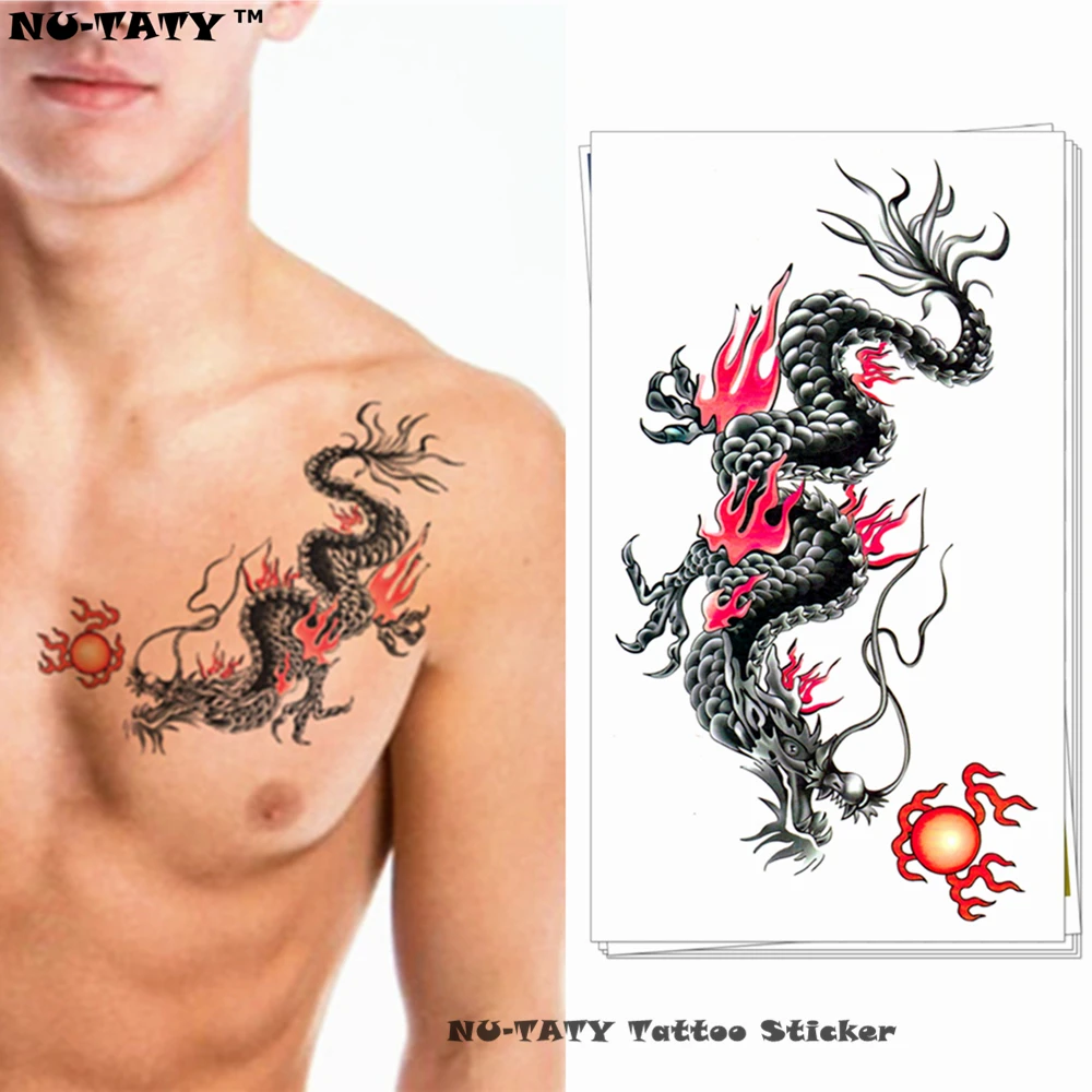 Тату Наклейка на стену Nu TATY с изображением дракона 17 х10 см|flash tattoo stickers|tattoo stickertatoo