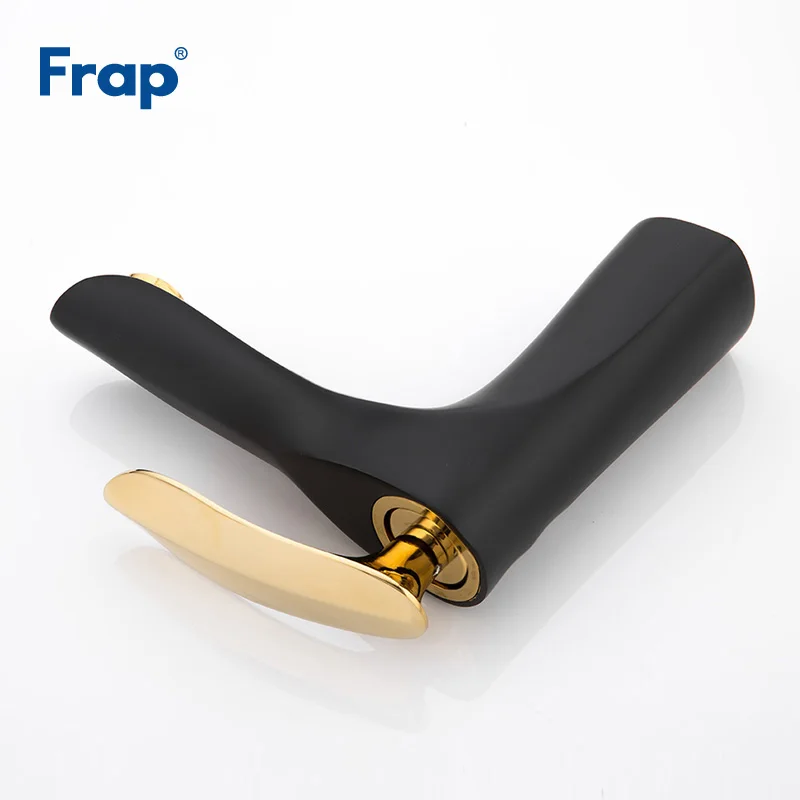 Online Frap Becken Wasserhahn Bad gold griff Schwarz körper Wasserhahn Malerei Finish Becken Waschbecken Mischbatterie Hot   Cold Wasser Wasserhahn y10057