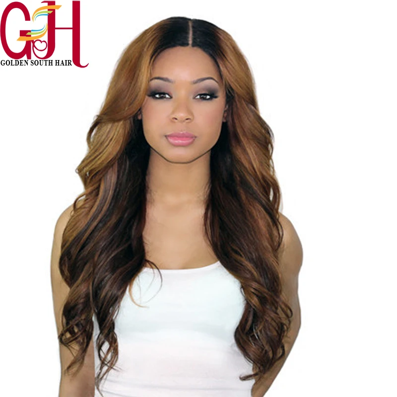 7A Two Tone 1b Mixed With27Ombre Lace Front Human Hair Wigs Body Wave