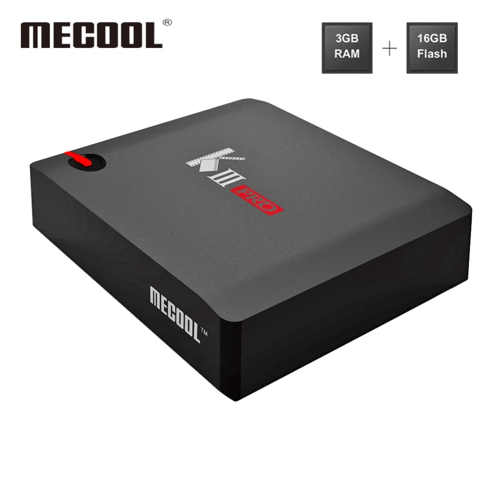 

MECOOL KIII PRO Smart TV Receiver Box Android 7.1 Amlogic S912 Quad-Croe 3G+16G 2.4/5GHz Dual Band WIFI Set-top Box Media Player
