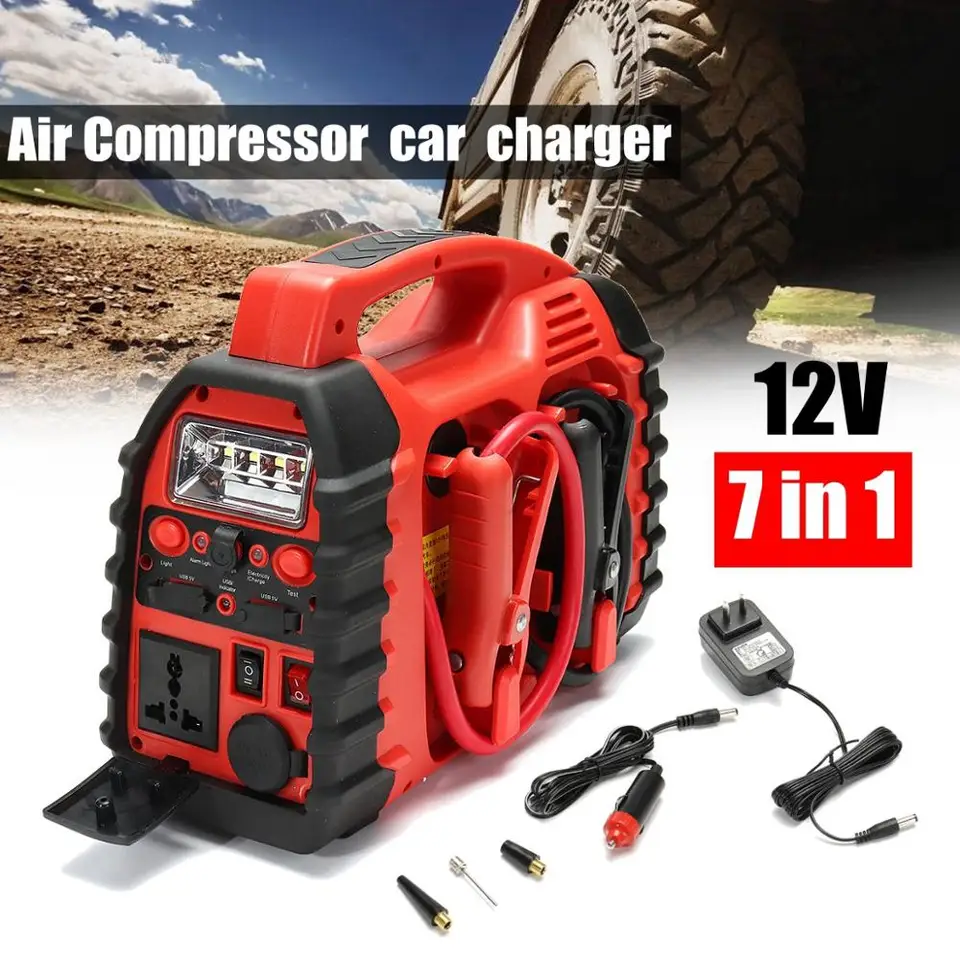 Portable Jump Starter Battery Booster Air Compressor Car Truck Boat Charger Pack