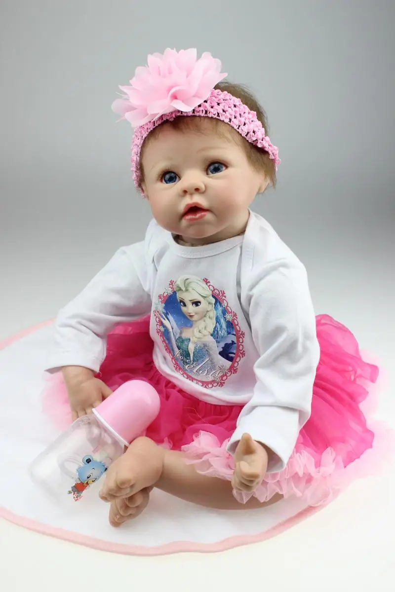 Rebirth Doll 28cm Green Eyes Baby Toys For Girls Accompany Doll Lifelike Toddler