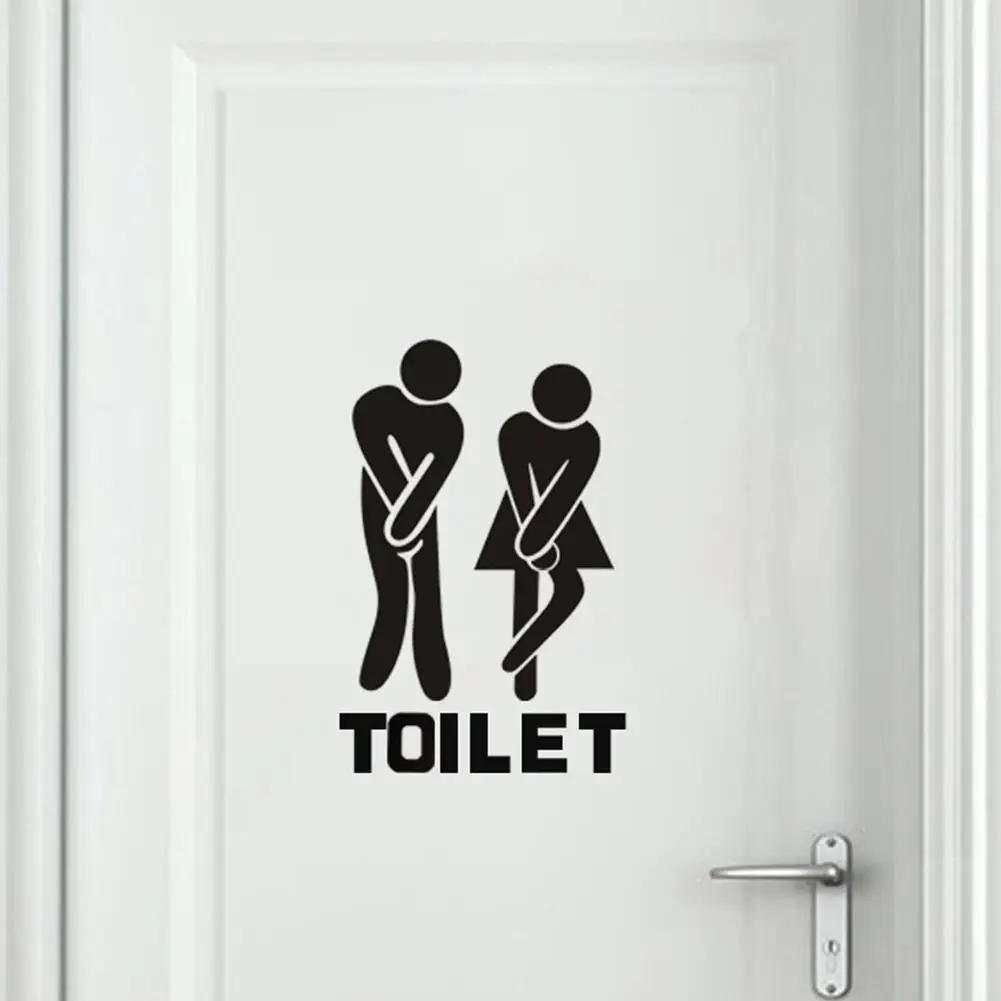 Adeeing Waterproof Toilet Sign Wall Sticker Art Mural for Toilet Bathroom Door Decoration Adeeing Waterproof Toilet Sign Wall Sticker Art Mural for Toilet Bathroom Door Decoration