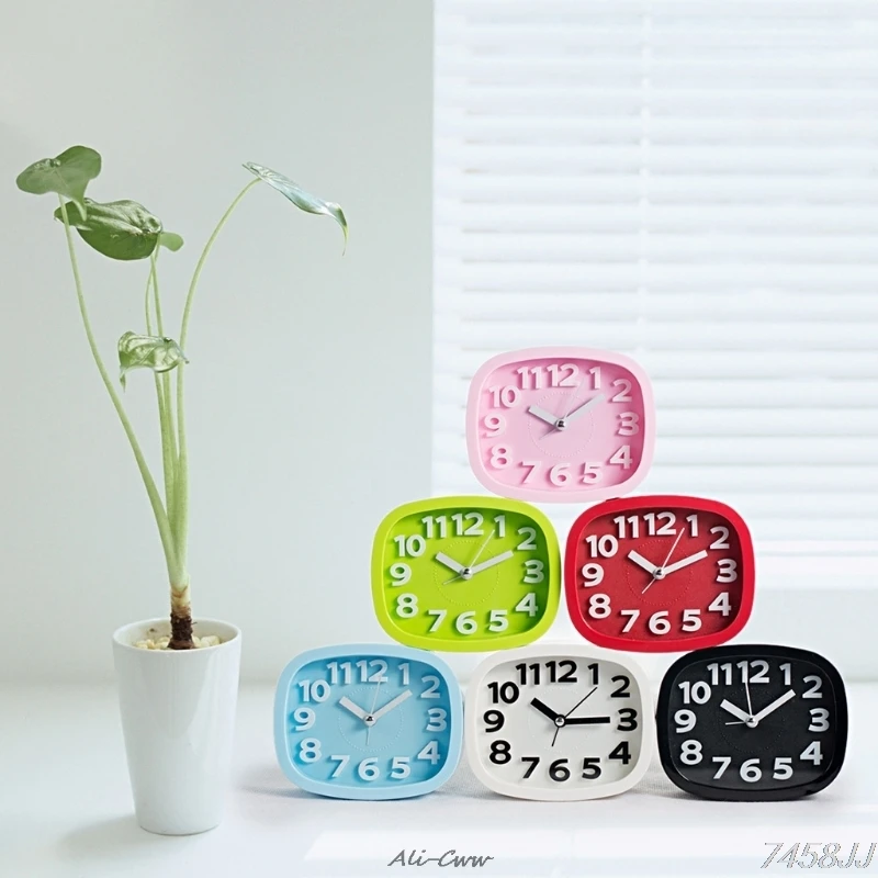 

New Design Alarm Clock Kids Students Bedroom Desk Table Clock Living Room Home Decoration Candy Color DropShip