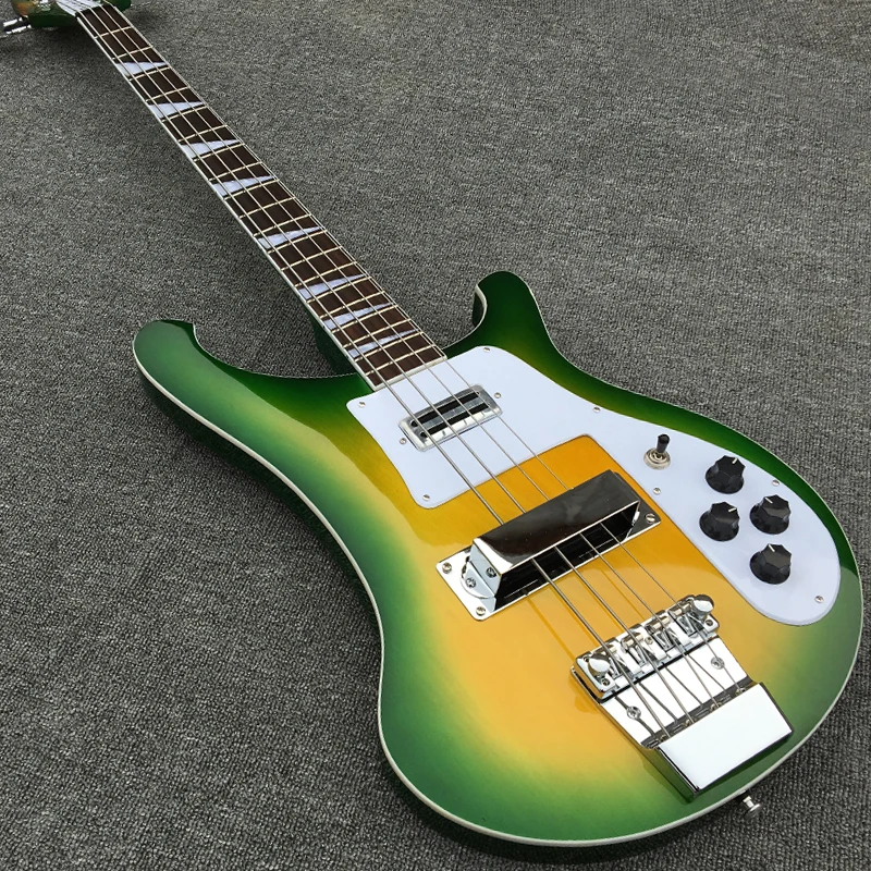 

Best Selling 20Frets 4 strings Electric Bass guitar in Green Burst color, Real photo show, Wholesale