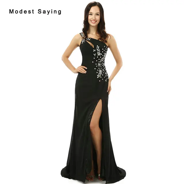 Black Beaded Evening Dress