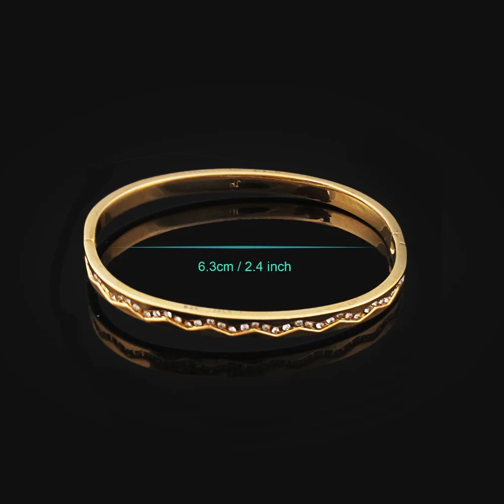 Gold Color Rhinestone Bangles &Bracelets Crystal Bangles For Women