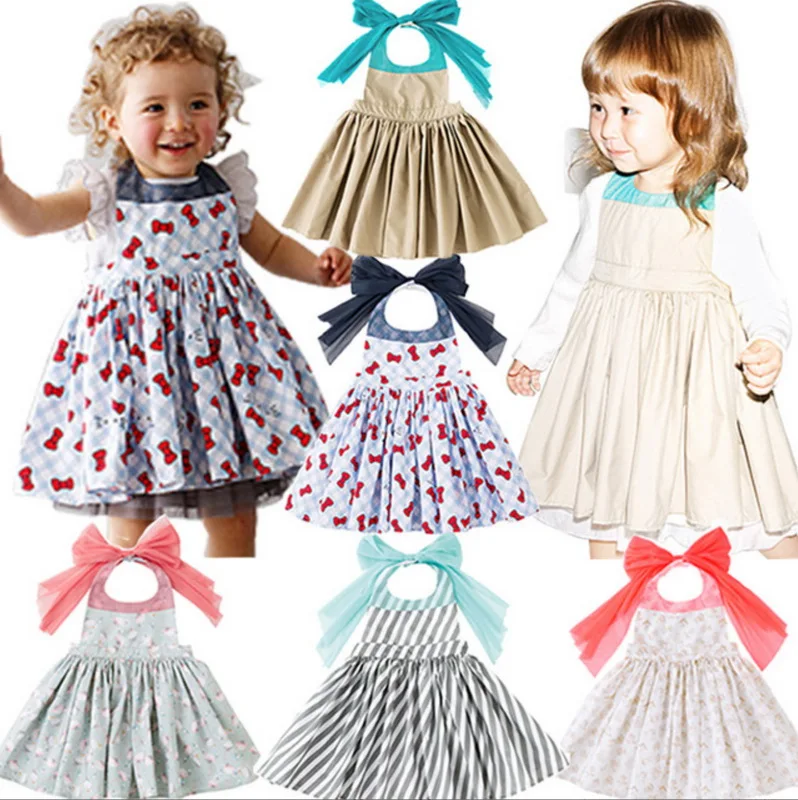 Wholesale Children Waterproof Apron Dress Baby Girl Bib Floral Dining Smock Breathable Clothes E098 | Детская одежда и обувь