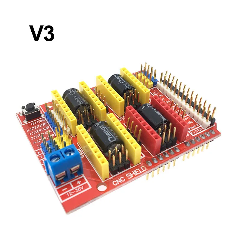 CNC щит V3/V4 гравировальный станок/3d принтер/A4988/DRV8825 Драйвер шагового двигателя Плата расширения V3.0 для Arduino UNO R3 NANO
