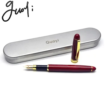 

Guoyi A217 wooden Ink Fountain pen 0.5mm Metal high-end business office gifts and corporate logo customization signature pen