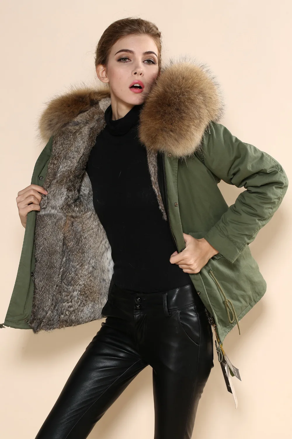Название бренда популярны в Корее Star Mrs Для женщин Мода Geniune Мех животных пальто mr Мех животных S