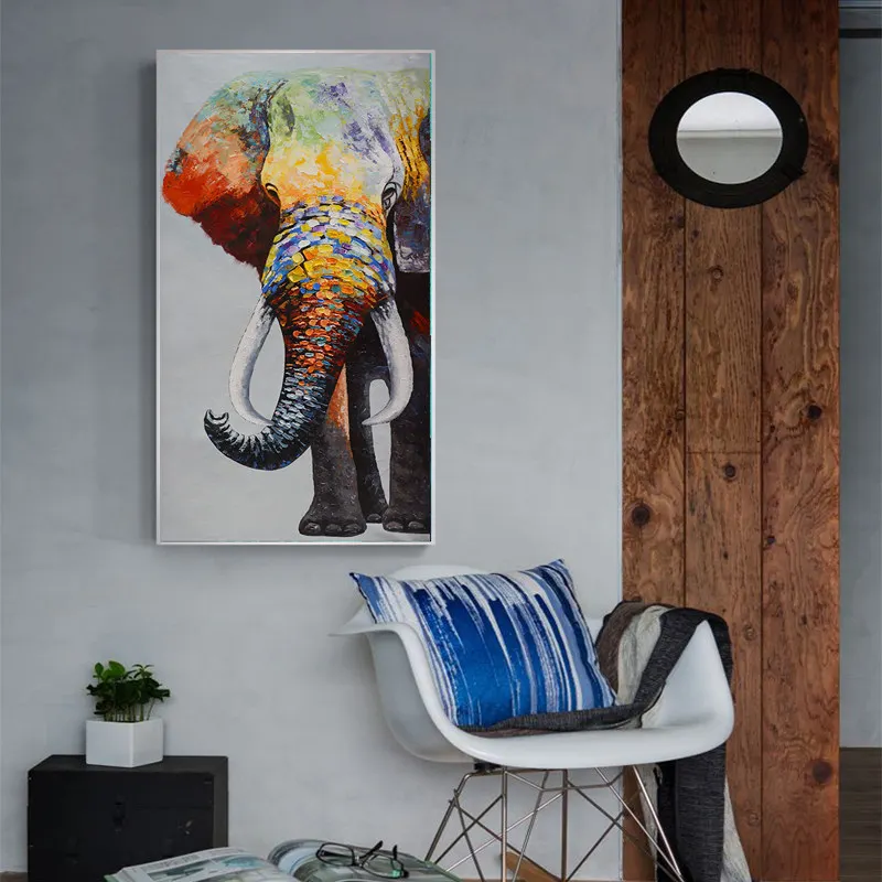 Goodecorder настенное художественное полотно принт животное картина животные печать плакат масло слон для гостиной домашний Декор без рамки