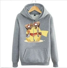 Anime Pokemon Tasche Monster Tier Pikachu Grau Hoodie Jacke Mantel Pullover Sweatshirt Cosplay Kostüm