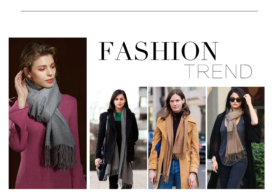 Women's Cashmere Scarf Winter Pashmina Solid Woman Fashion Scarves&Shawl Lady's Knit Shawl Long Scarf Wraps Size180cm65cm (3)