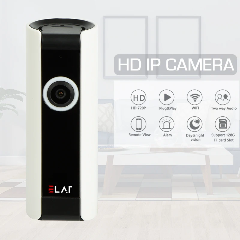 

ELAF HD IP Camera Wireless 180 Degree Fisheye Wide Angle Camera Baby Monitor Motion Detection Alarm IR Night Vision 720P Camera