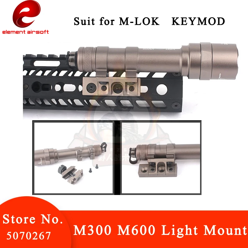 

Tactical Mount for Surefir M600 M300 Light Element Airsoft M600V M600C M300V Keymod Rail Handguard M-lok Airsoft Weapons NE08043
