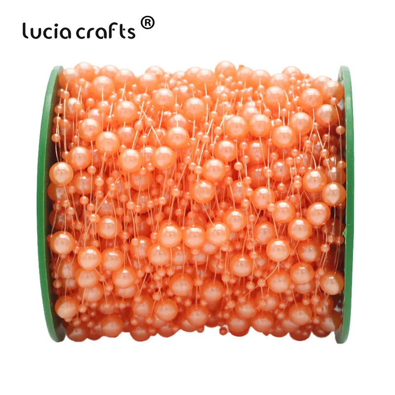 Lucia crafts 60 м/рулон смешанный 3/8 мм искусственный цепочка с жемчужными бусинами гирлянды искусственные цветы для свадьбы свадебный букет цветы C0613