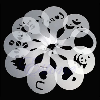 

16 Kind Coffee Machine Latte Template Strew Flowers Pad Duster Spray