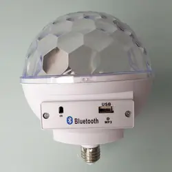 6 W E27 Светодиодный диско-свет Bluetooth осветительные лампы RGB лампа кристалл магический шар эффект огни PAK55