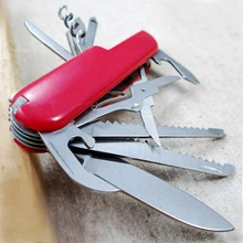 Красный 91 мм Нержавеющая сталь карман Ножи Мультифункциональные складные армейские ножи Военный нож выживания