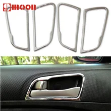 Хромированная накладка на дверную ручку, украшение интерьера, кольцо, наклейка, автомобильные аксессуары для hyundai Solaris accent sedan hatchback 2011