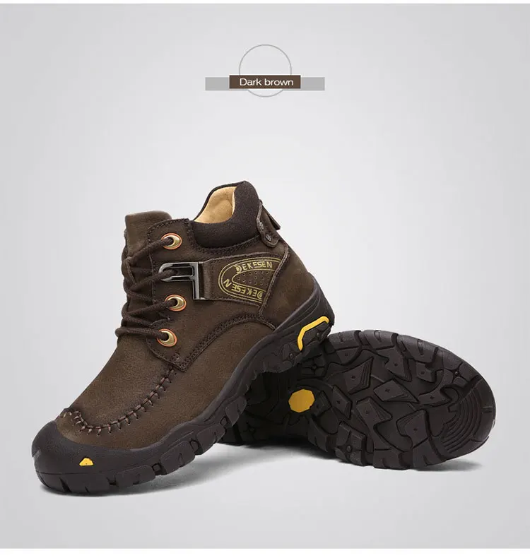 BACKCAMEL/Зимняя Теплая Бархатная Мужская Уличная хлопковая обувь кожаные зимние ботинки низкие, большие размеры 38-49, износостойкая нескользящая обувь