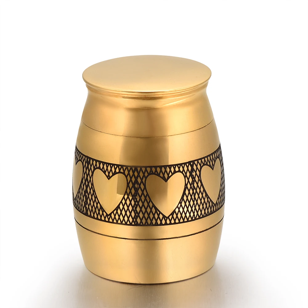 

IJU010 Eternal Heart Stainless Steel Mini Cremation Casket Jewelry Memorial Urn Containers For Cremated Ashes With Free Box