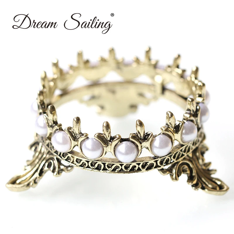 

Stainless Steel Pearl Cosmetic Makeup Brushes Pens Holder Brush Organizer Artifact Make Up Tools Crown Shape Brush Dryer Golden