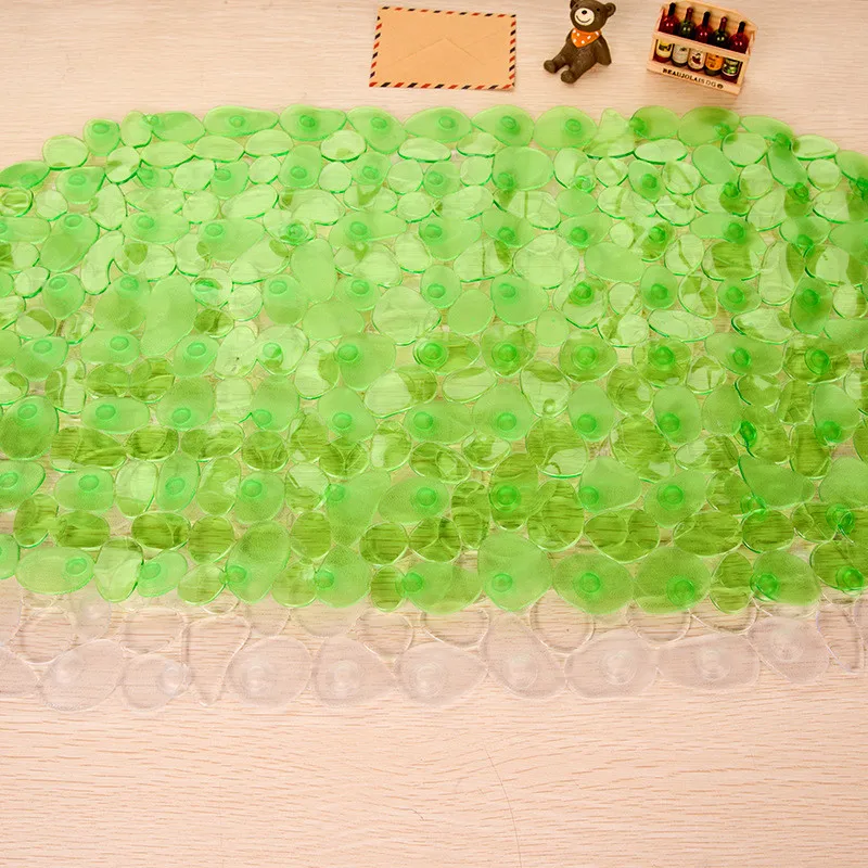 

Cobblestone Anti-Slip Bath Mat with Suction Cup Waterproof PVC Multi-Colored Mats Washable Bath Mats Bathroom Supplies