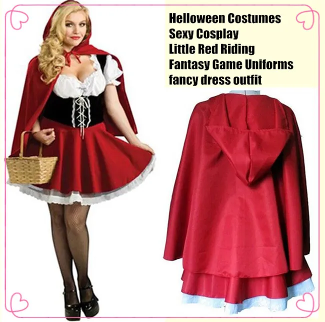 

Halloween Costumes for Women Sexy Cosplay Little Red Riding Hood Fantasy Game Uniforms Fancy Dress Outfit,S/M/L/XL/XXL/XXXL