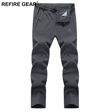 Refire Шестерни зима Для мужчин Soft Shell брюки флис Водонепроницаемый ветровка утепленные штаны Рыбалка Отдых на природе поход на лыжах Трекинговые Брюки