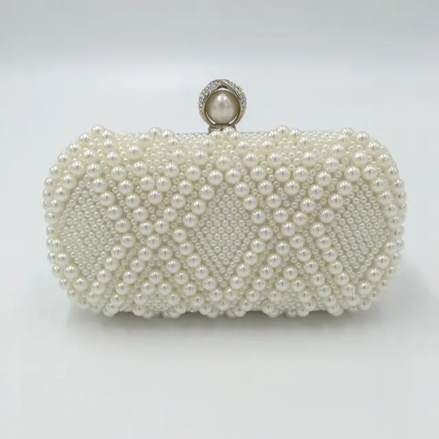 2017 New Women Elegant Beaded Evening Bag Designer Handbags Fashion 2017 New Women Elegant Beaded Evening Bag Designer Handbags Fashion Unique Dinner Clutch White Pearl Bride