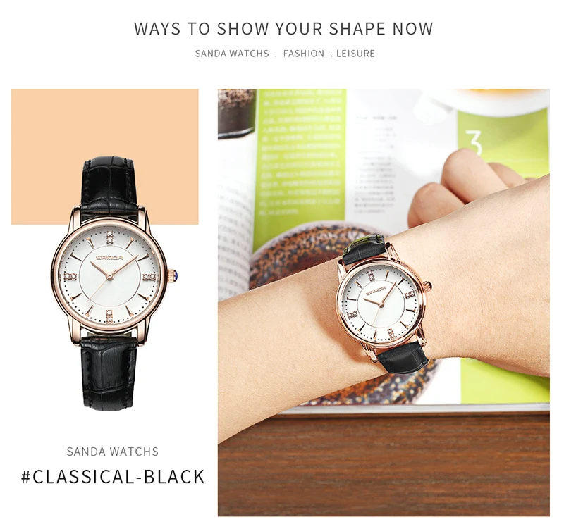 Сандалии высокое качество браслет часы Для женщин Элитный бренд кожаный ремешок Кварцевые часы для женское платье Наручные часы женские
