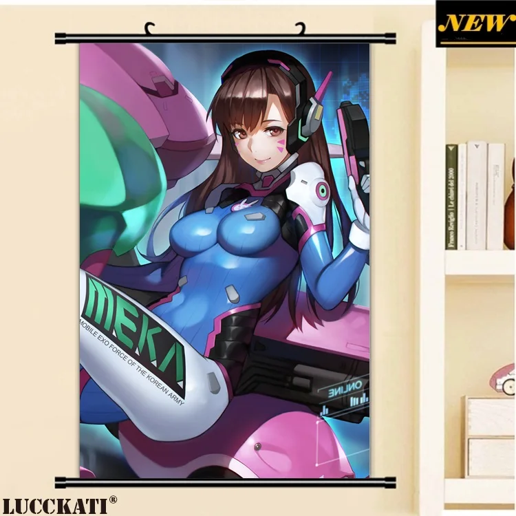 40X60 см Overwatch (видео игра) d. va боди лоли cameltoe мультфильм аниме Искусство Настенная