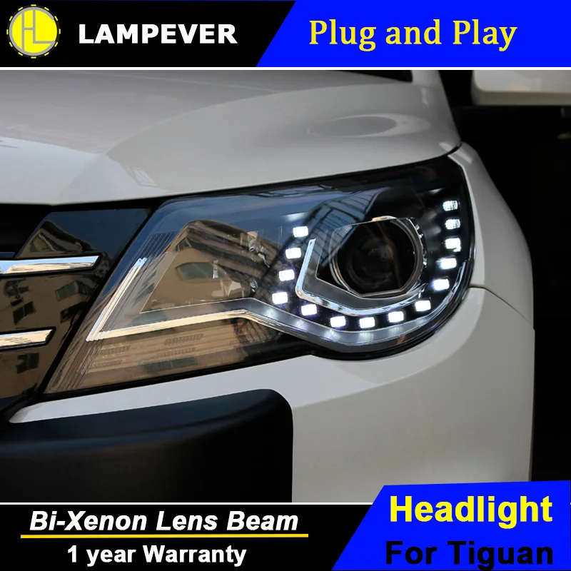 Lampever Стайлинг для VW Tiguan фары 2009-2012 светодиодный DRL Bi Xenon объектив высокого