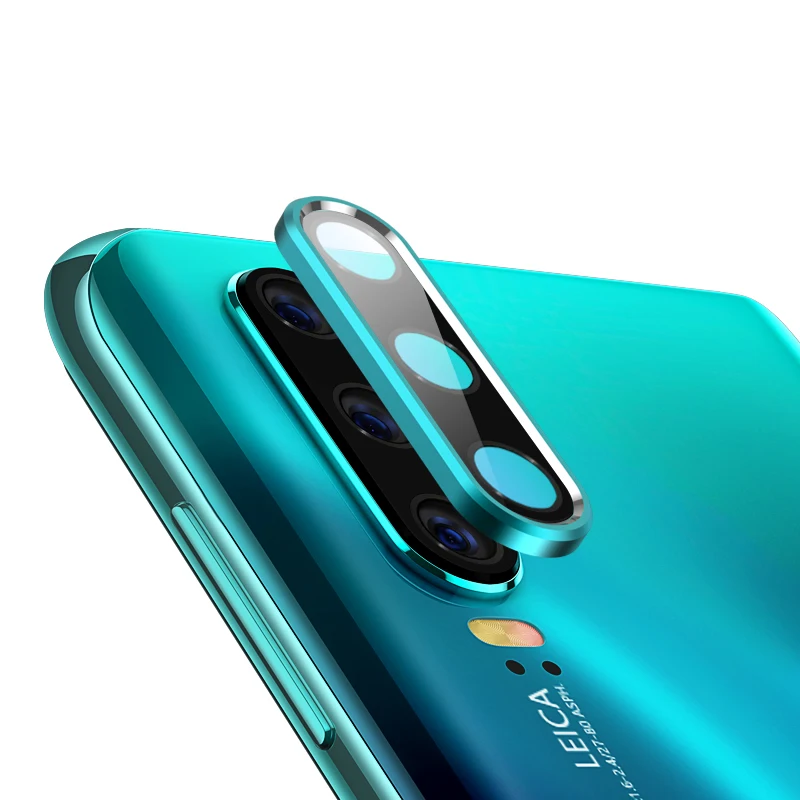 Защитный экран для объектива камеры Huawei P30 Pro + металлический защитный кольцевой