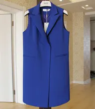 2018 Office Lady Solid Plus Size Long Women Suit Vests Coats Female Covered Buttons Pockets Colete feminino Office Wear 9 Colors