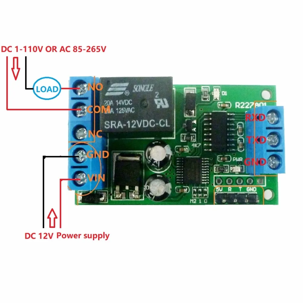 Rs232 Ttl232 2 In1 Interfaccia Porta Seriale Relè Uart Switch Pc Usb Mcu Per Smart Home Garage Door Car Alarm Farm Motor