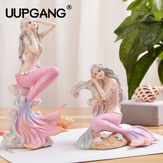 $US $24.59  Resin Mediterranean Princess Ornaments Home Desk Bookshelf Mermaid Angel Girl Decor Frame Gifts Fig