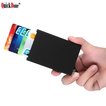 

Metal Passes Holder Credit Card Storage Box Stainless Steel Automatic Business Cards Storage Organizer RFID Package NDK0483