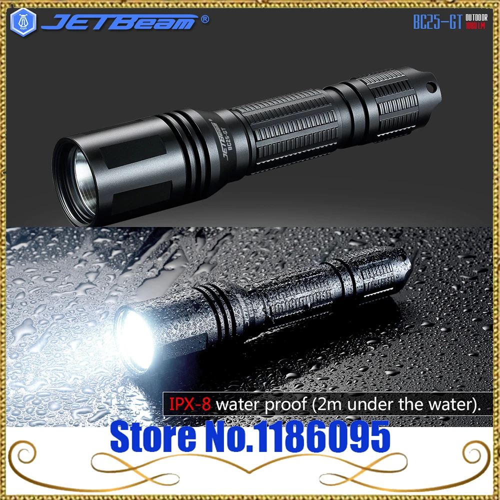 2017 Новый Jetbeam BC25 GT фонарик Cree XP L HI светодиодный 1080 люмен макс длина луча: от 260 м
