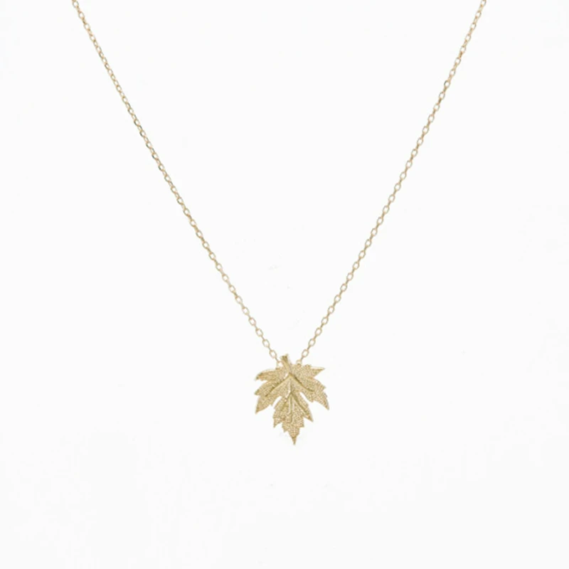 Leaf necklace in Gold, Silver dainty handmade necklace Jewelry