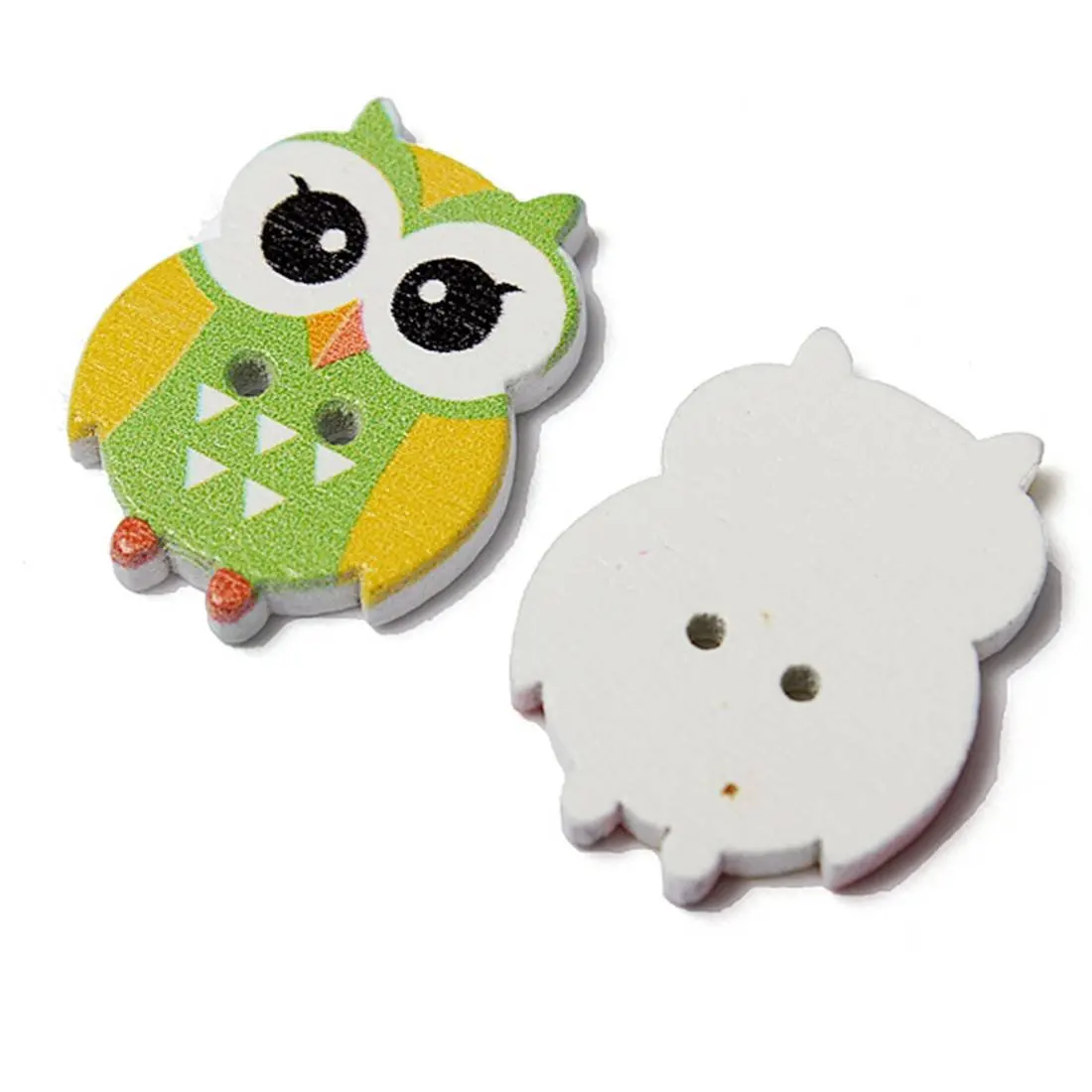 

NOCM Hot 100Pcs Lovely Owl Animal Wooden Button Sewing Scrapbooking DIY Craft 2 Holes Mixed Color