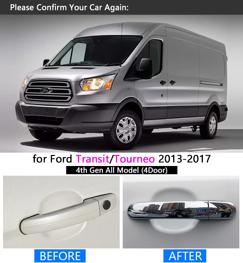 Хромированная накладка на ручку для Ford Transit Tourneo 4 mk4 2013 автомобильные аксессуары наклейки