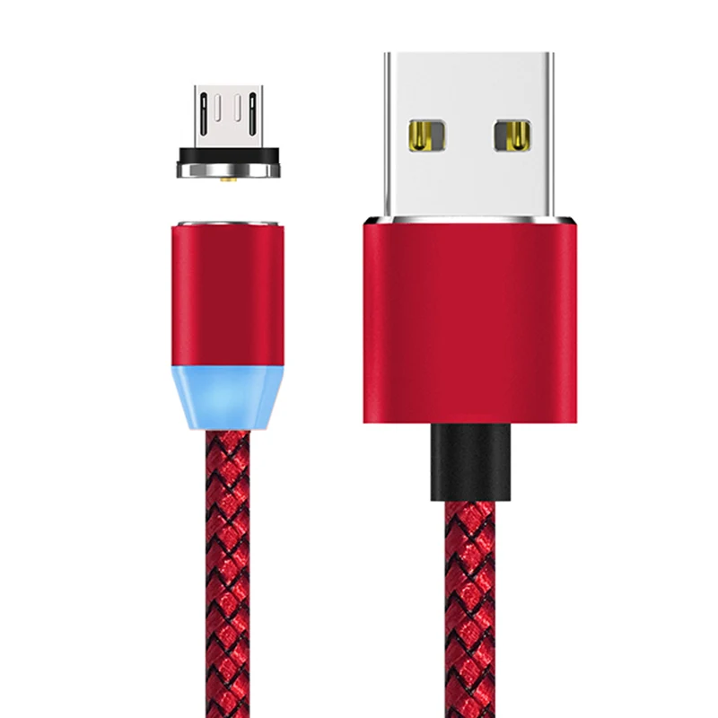 QC 3,0 быстрое автомобильное зарядное устройство магнитный Micro USB кабель для samsung galaxy A7 A10 Honor 8X 7A htc One M9 Desire 12 Android телефон - Тип штекера: Only Red 1M Cable