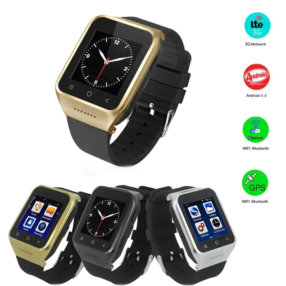 

Smart Watch Bluetooth S8 3G WCDMA Android 4.4 With 3.0 MP Camera 1.2G Dual CPU GPS WIFI FM Recorder 72Hours Standby Time #02