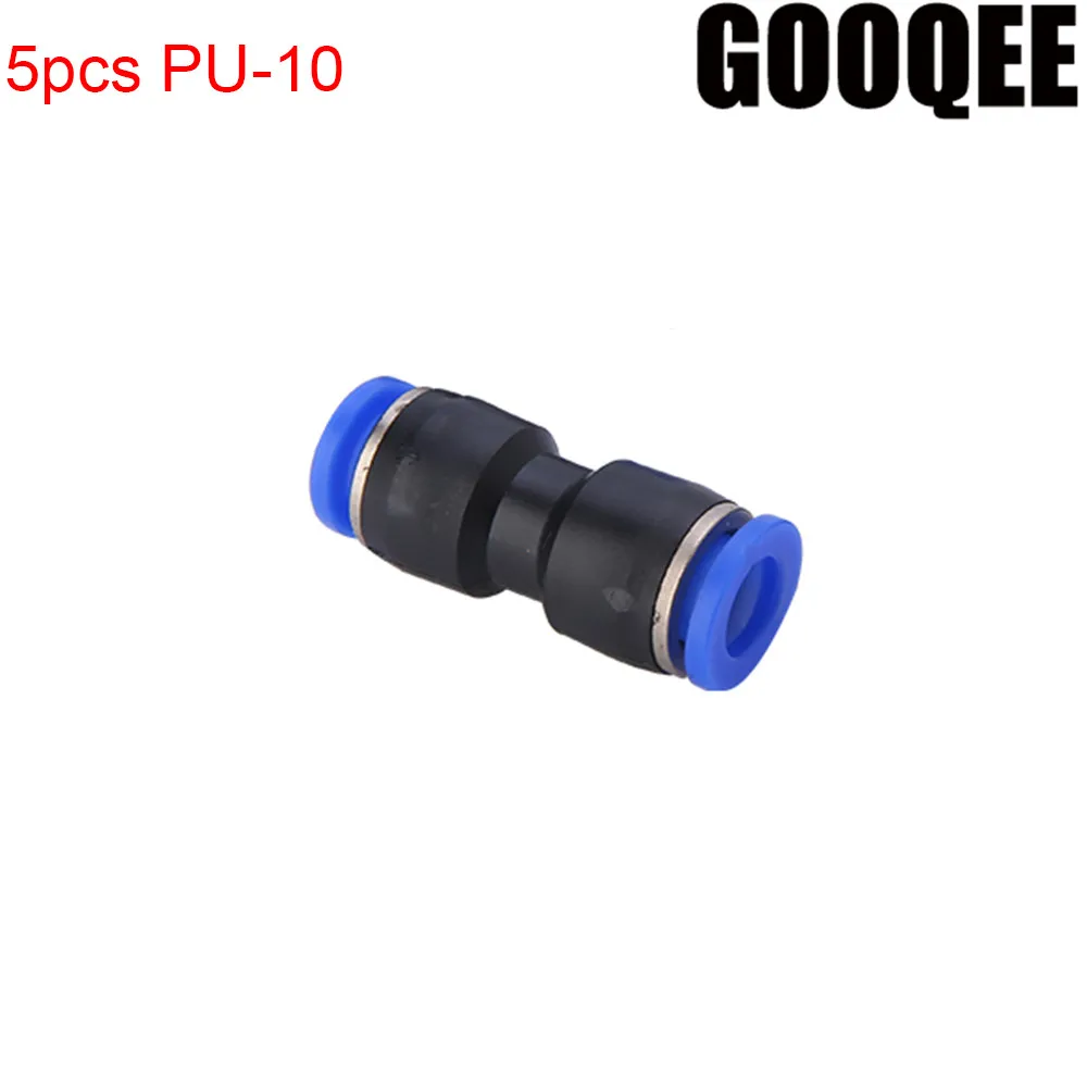 

5PCS PU-10 Pneumatic 10mm push to 10mm OD Tube One Touch Straight Connector Fittings Plastic Quick Fitting