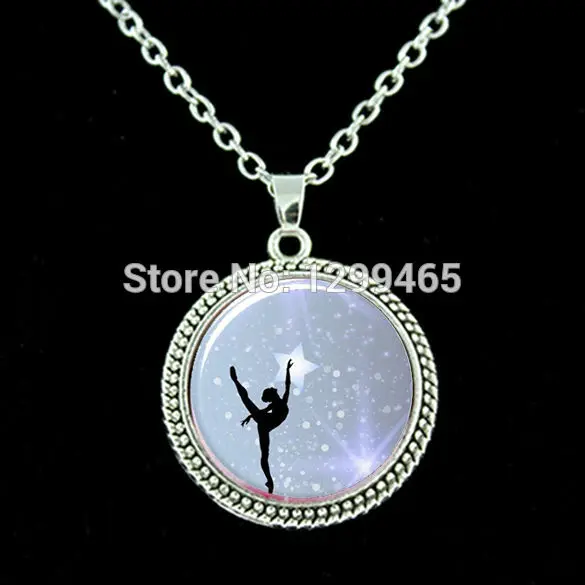 

Dance Bottlecap glass Photo pendant Decoration ymnasts Pendant Necklace charms Ballerina personality Ornament Jewelry N 013