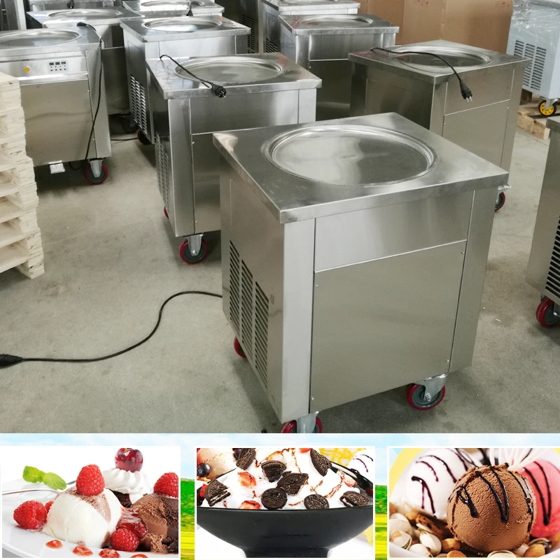 Commercial Single pan fried ice cream machine,Fry ice cream machine, ice cream roll machine,flat fried ice cream maker