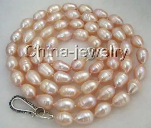 

FREE shipping> >>>32" 14mm natural pink baroque freshwater pearl necklace-925 silver clasp 6.07 6.8 6.09